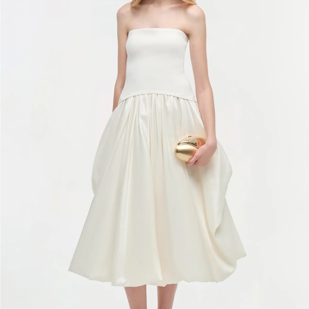 Jonathan Simkhai Izzy Cream Strapless Dress